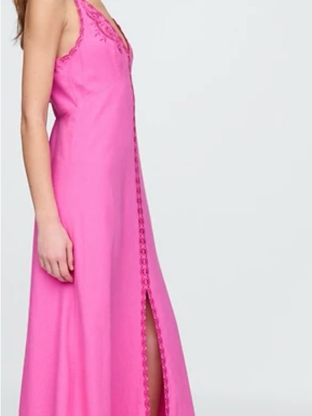 GAP Pink Maxi Dress with Lace Trim